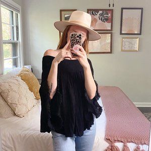 Mud Pie Black Off-Shoulder Blouse